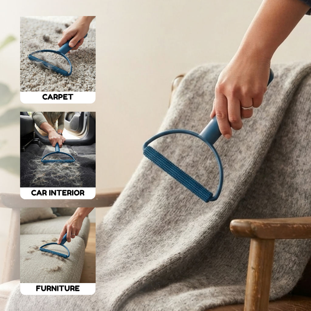 Pet hair scraper handle grip