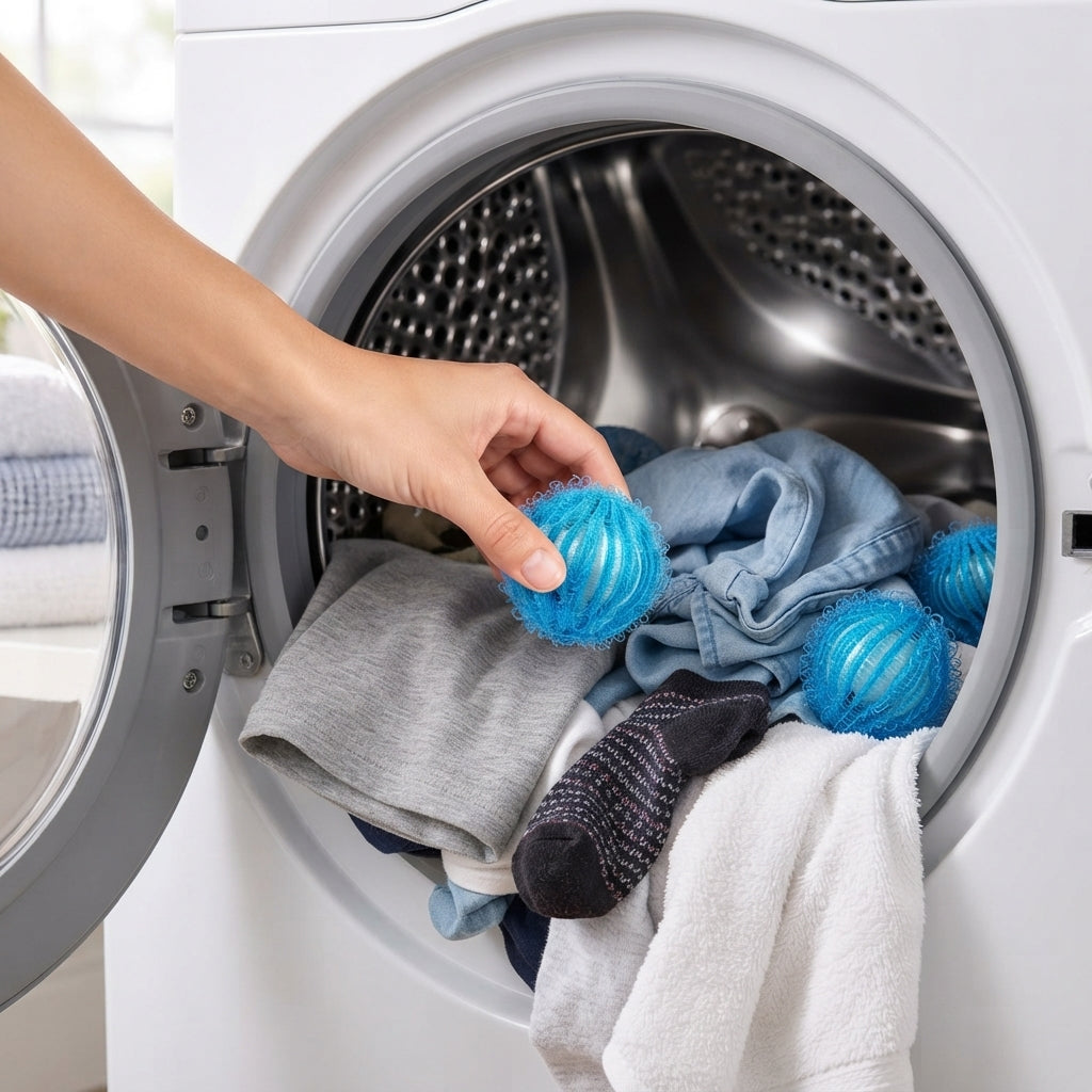 Pet hair laundry ball surface detail