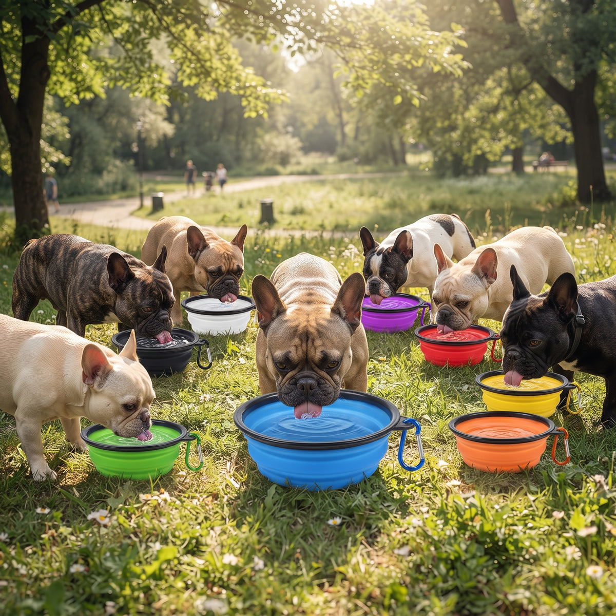 Collapsible dog travel bowl rim and base detail