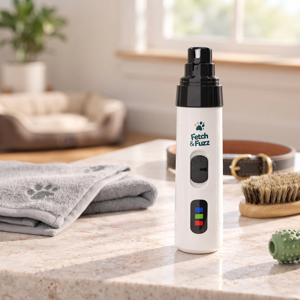 Fetch & Fuzz dog nail grinder, angled view