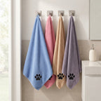 Microfibre dog towel fabric texture close-up