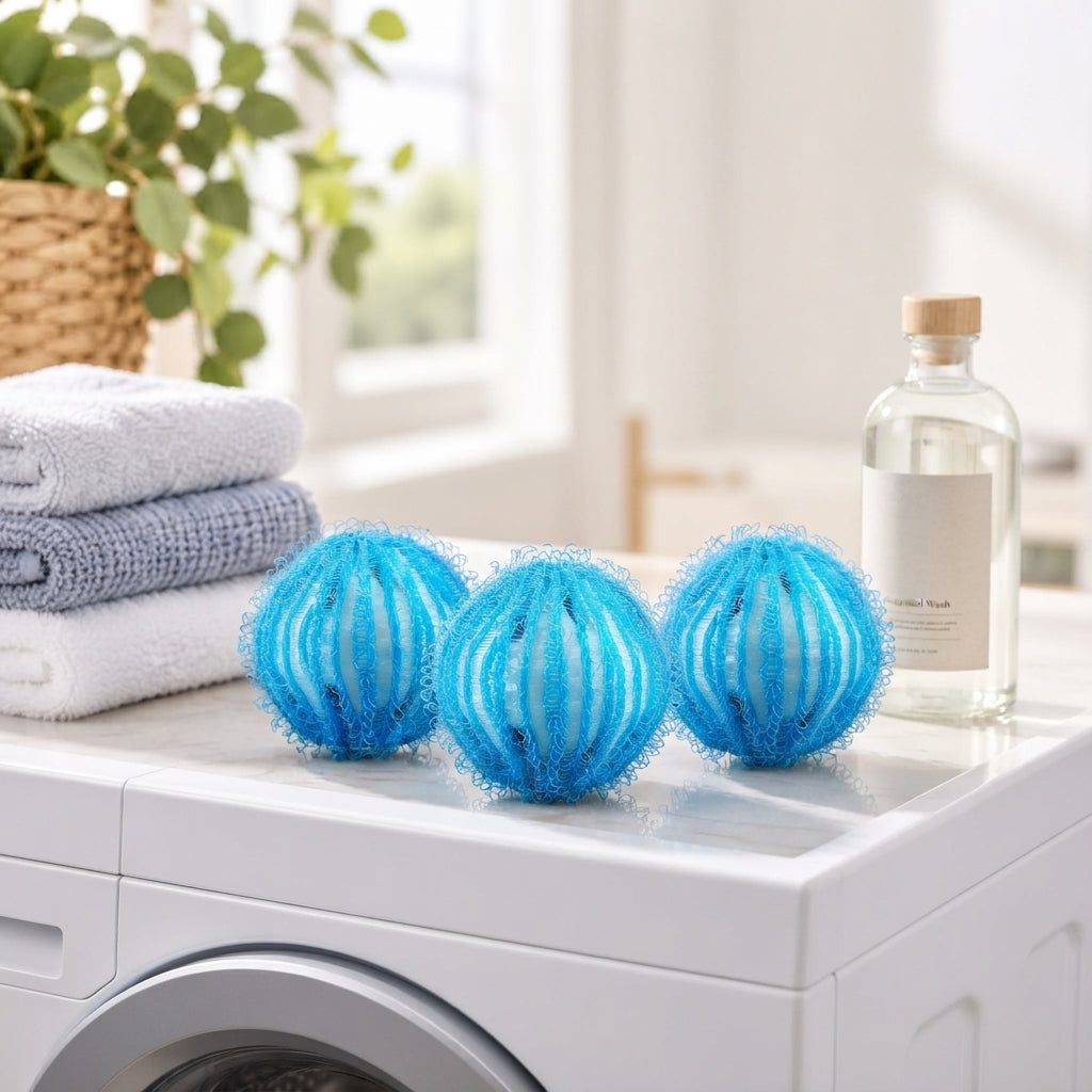 Pet hair laundry balls, set of three