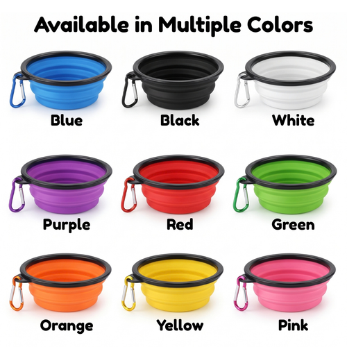 Collapsible dog travel bowl colour range