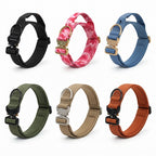 Fetch & Fuzz tactical dog collar shown in all six colours