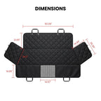Dimensions: 50.39 inches wide, 21.65 inch backrest, 24.2 inch seat, 26.38 by 14.96 inch side flaps, 14.57 inch mesh window