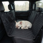 Fetch & Fuzz Dog Car Seat Cover installed in a vehicle