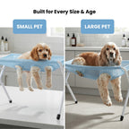 Built for every size and age - a small pet and a large pet both supported on the stand